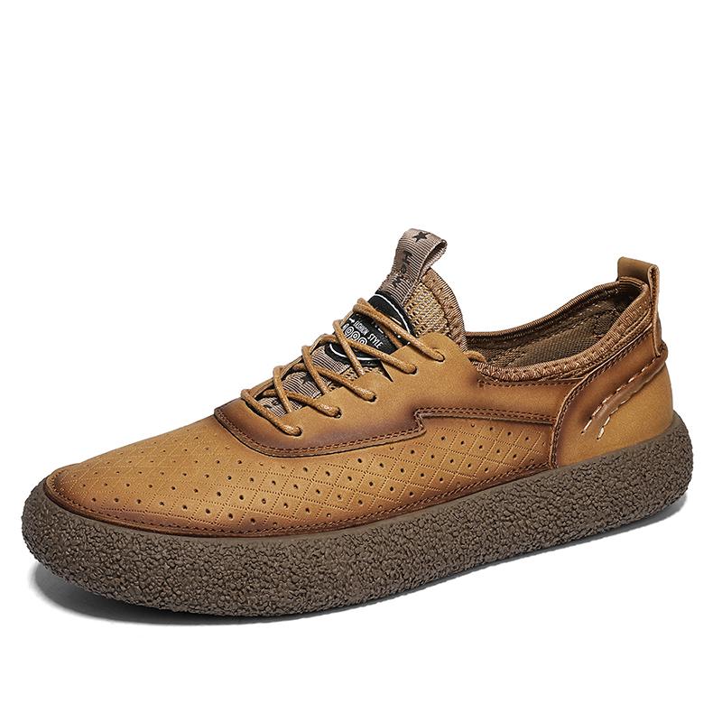 Fashion Men Casual Leather Breathable Shoes 2025 New Flat Designer Outdoor Walking Sneakers Antiskid Comfy Tenis Masculino Oxford Shoes