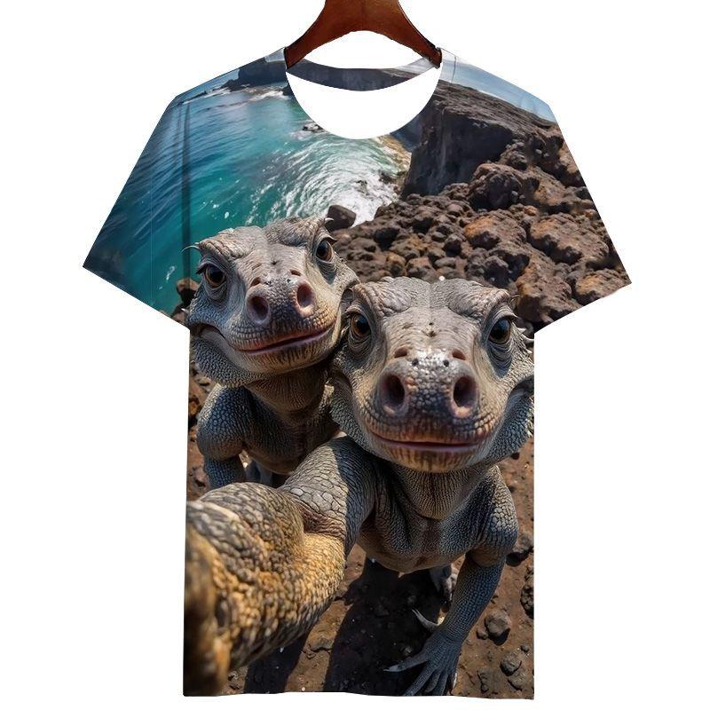 

Новый стиль животное селфи узор принт абстрактный смешной модный короткий рукав Детский Мужской Женский 100