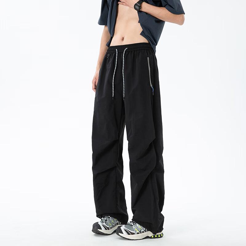 Wassup Sohot Męskie Retro Amerykańskie Spodnie Cargo Parachute Casual