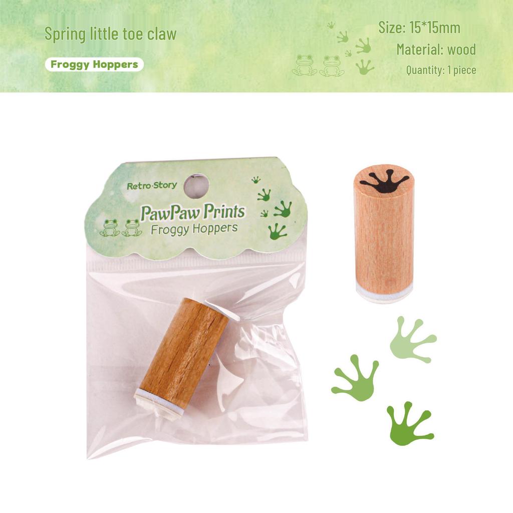 Paw Paw Series: RetroStory Cartoon Animal Wooden Stamp