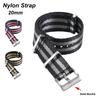 20mm Nylon Watchband Solid Buckle Comfortable Watch Strap Loop Military Washable Blet for Men Watchbands for Omega 007 for Rolex