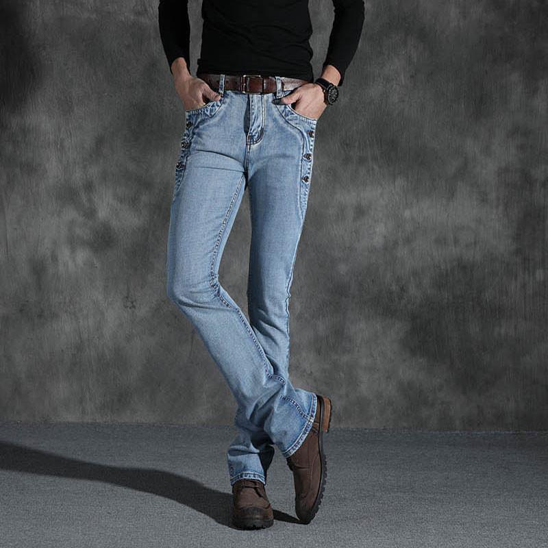 Men's Micro Flare Jeans Korean Style Stretch Slim Men's Flared Denim Trousers