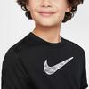 Nike T-Shirt Logo Print Round Neck Short Sleeve Kids tops Black HF8079-010
