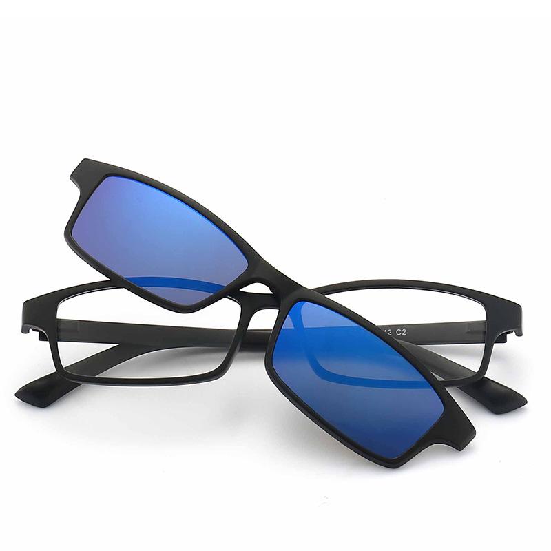 Fashion Magnetic Optical Frame Men Women With 5 Clip On Sunglasses For Myopia Eyeglasses Unisex