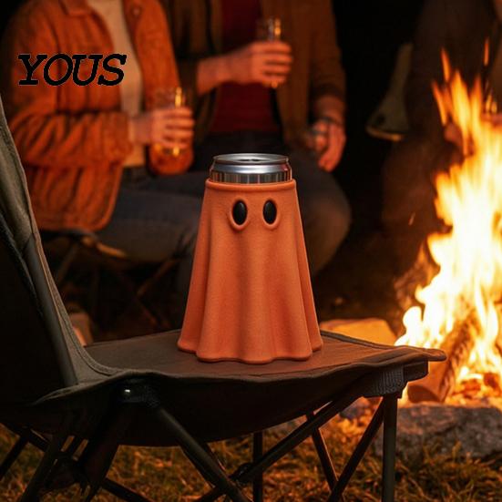 Halloween Party Favors Ghost Can Holder, Universal Beverage Cooler Sleeve, Cute Shaped Spooky Kitchen Accessories Insulated Drink Holder for Standard