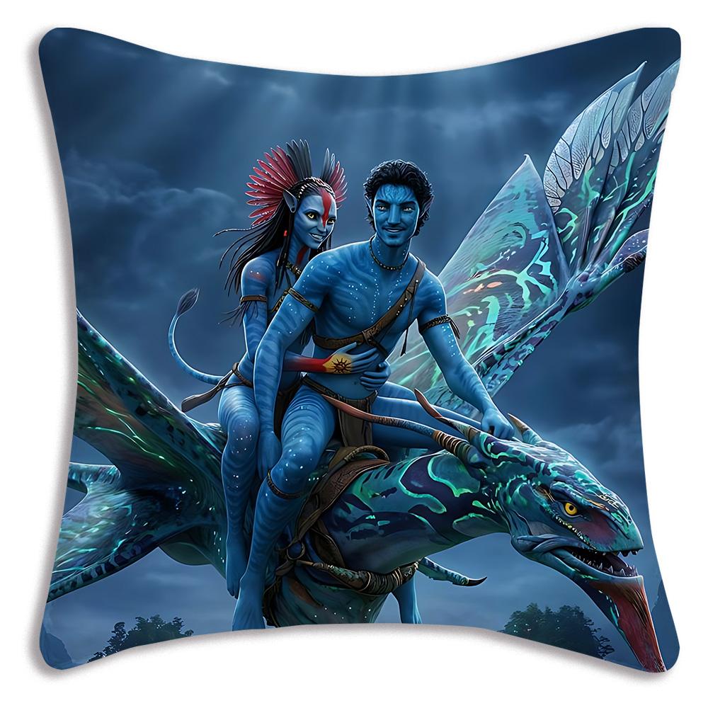 Movie Avatars W-Water Way Pillow Covers Cartoon Sofa Decorative Home Double-sided Printing Short Plush Cute Cushion Cover