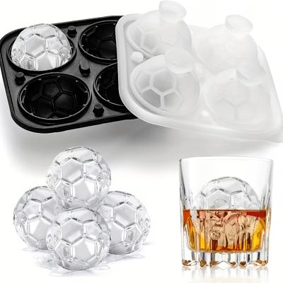 Roostertail Soccer Ball Ice Cube Mold, Round Fun Soccer Ball Shape, Large Sphere Ice Mold for Whiskey Bourbon and Party Drinks, Summer Ice Making Mold
