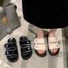 Retro and Versatile High-end Thick-bottomed One-word Slippers for Women's Summer Wear 2025 New Lightweight Height-increasing Cool Slippers Are Comf
