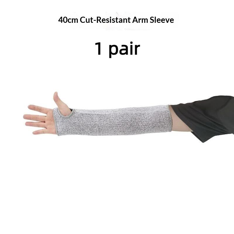 HPPE Level 5 Cut Resistant Arm Sleeves 1 Pair Anti Puncture Safety Sleeve for Glass Handling Construction Repair Work