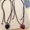 Heart Necklace with Soft Velvets Adjustable Chain Stylish Neckchain Accessories Party Accessory for Fashion Enthusiasts