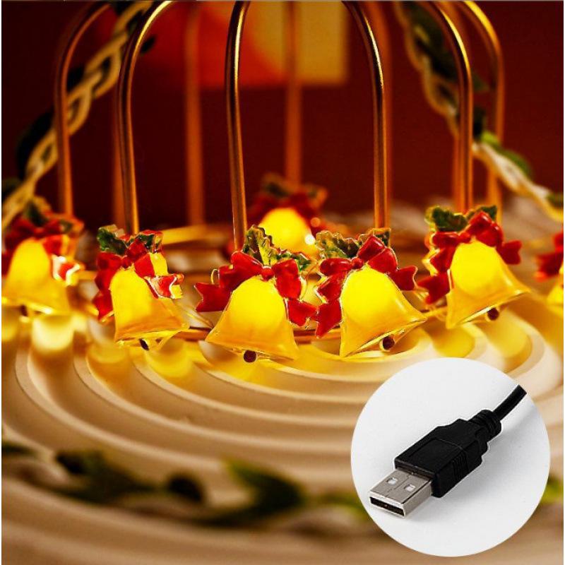 

Christmas Tree LED String Lights with Bells - Festive Holiday Décor 2m 20 LEDs