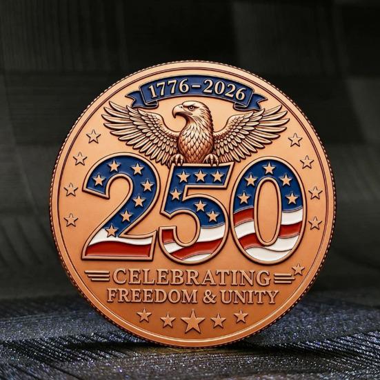 250th Anniversary Usa Commemorative Coin 1776-2026 Metal Patriotic Collectible Coin 1 Pc