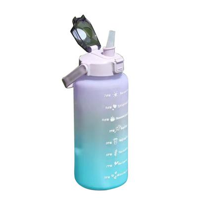 2000ml Sports Water Bottle Portable Lightweight Time Capacity Marking PC Water Bottle for Fitness