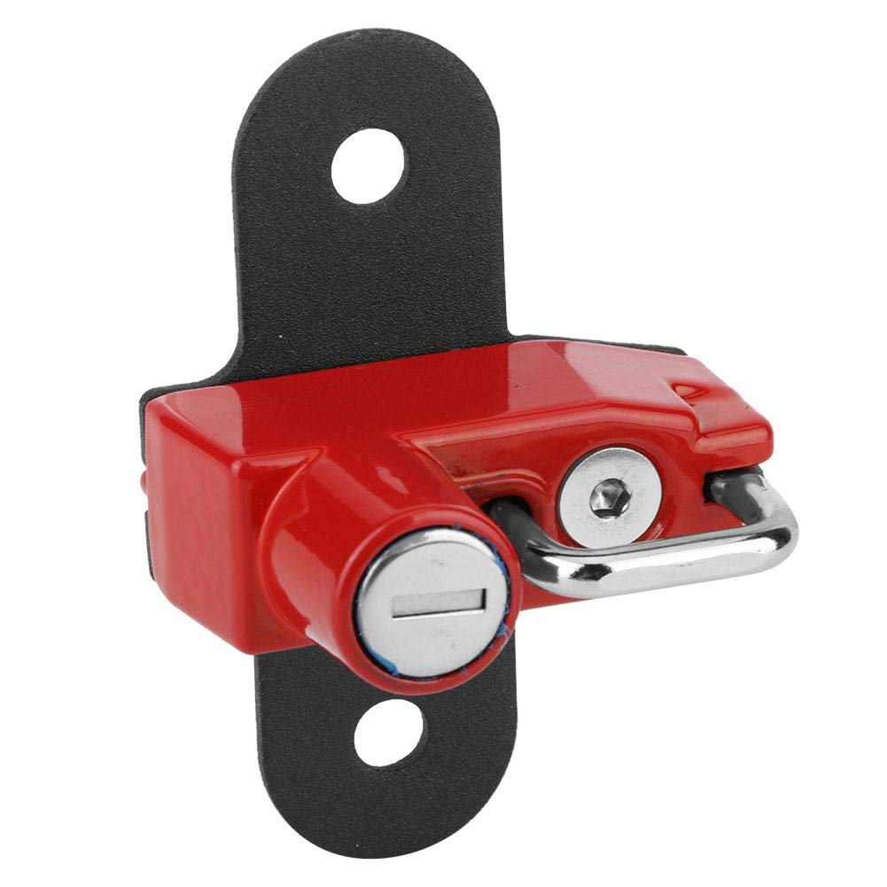 Helmet Lock, vStrom 250-Qiilu Helmet Lock Mount Anti-Theft Helmet Lock Aluminum Alloy Fit Suzuki V-Strom 250 2017 and Later (Red)