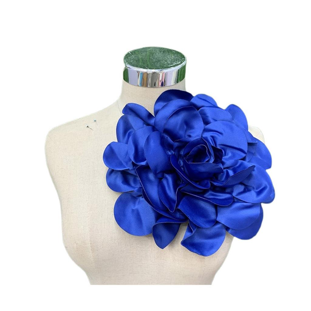 Elegant 24cm Handmade Lapel Pin Beautiful Satin Flower Lapel Pin Delicate Brooch Jewelry for Work and Business