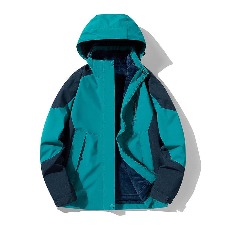 

Комплект зимней ветрозащитной горнолыжной куртки: Костюм для альпинизма на открытом воздухе для модной пары, отстегивающаяся подкладка «три в одном» 5XL