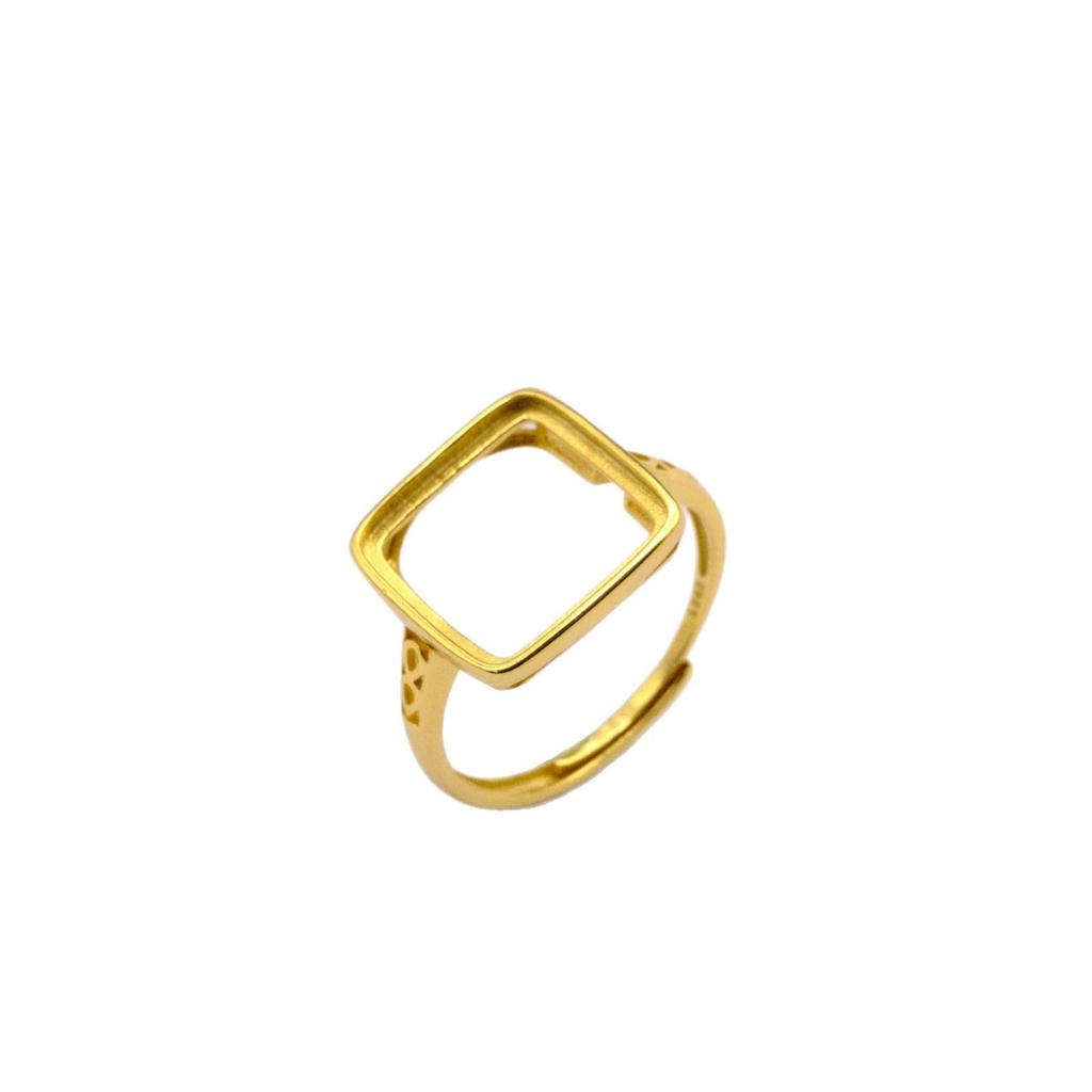 Elegant Korean Style Adjustable Gold-Plated S925 Sterling Silver Open Ring