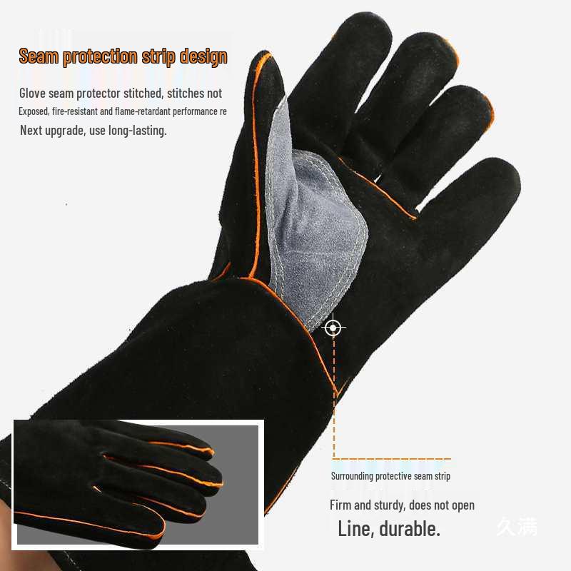 Durable Heat-Resistant Full Cowhide Welding Gloves