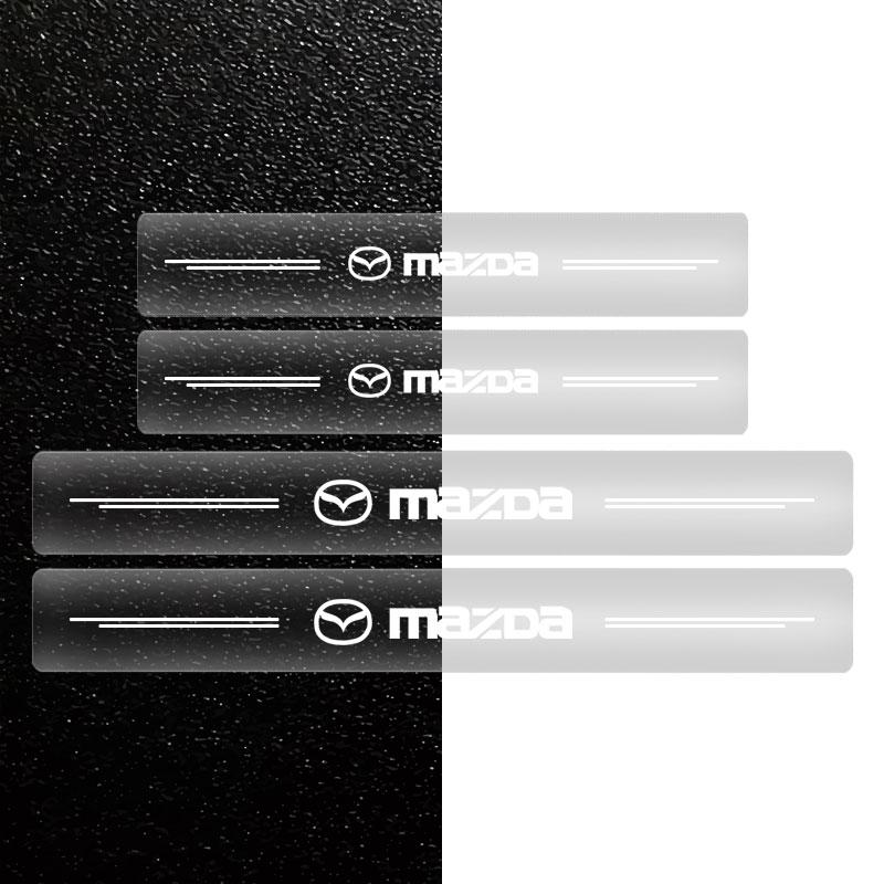 4 db Autó Küszöbvédő Átlátszó Dekoratív Jelvény 3D Matrica Mazda 3 7 8 Atenza Axela 5 6 323 500 RX7 RX8 CX9 CX30 CX7 CX6 CX5