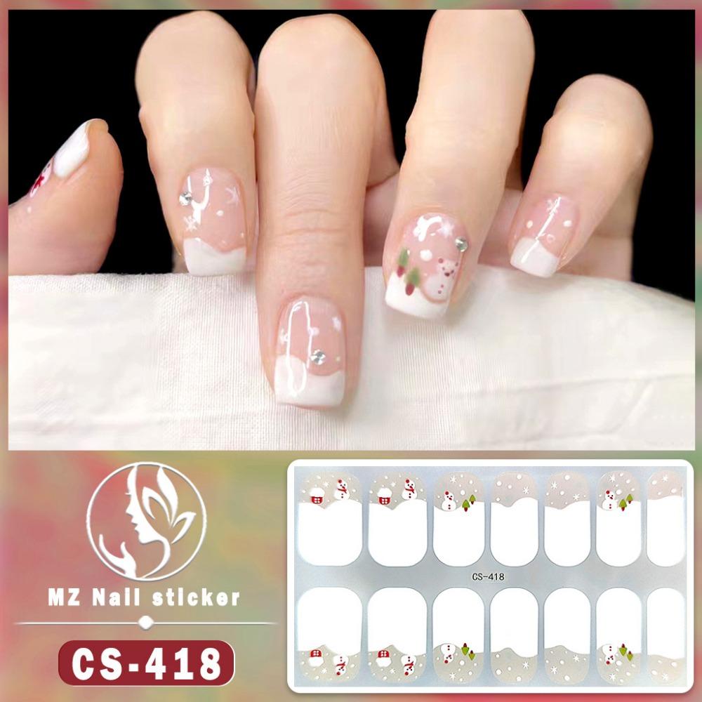 Christmas Waterproof No-bake Gel Nail Polish Film Full Sticker European and American Style Nail Film Sticker Nail Film Sticker