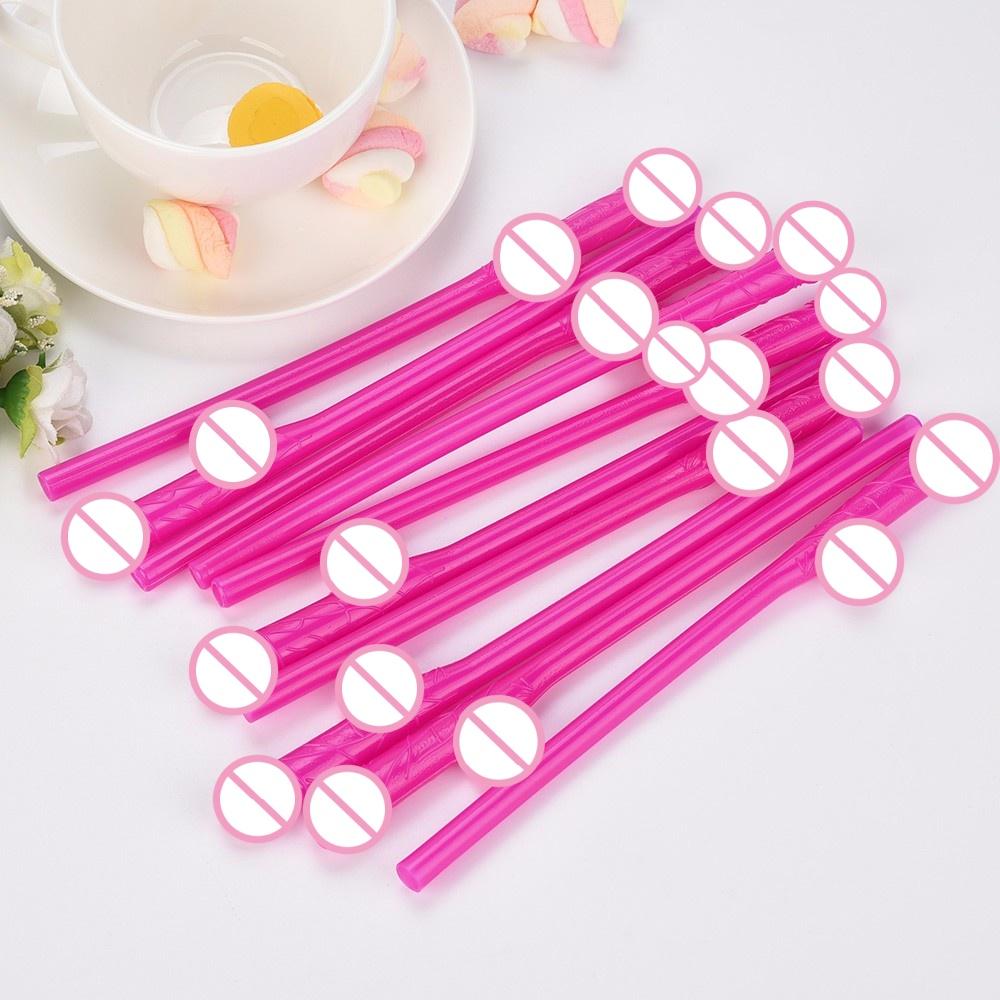 10Pcs Bachelorette Party Penis Straws Bridal Shower Hen Night Willy Penis Novelty Nude Straw for Bar Drinking Supplies