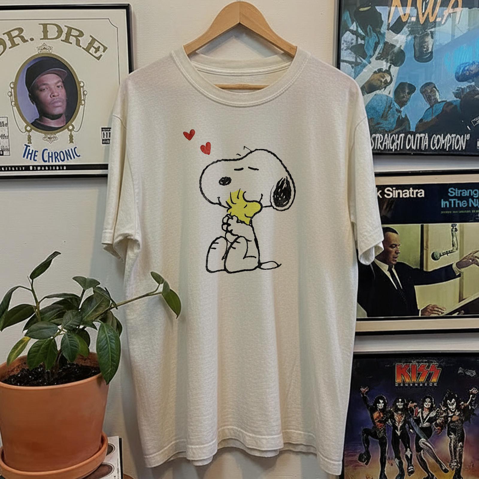 Snoopy Woodstock Valentine Aged T-Shirt White M 4XL
