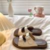 Fashion Slippers for Women 2025Summer Thick-soled Slippers Designer Belt Buckle Slipper Luxury Leather Sandals for Women Sandalias Mujer