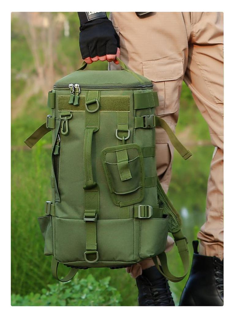 Outdoor Fishing Backpack with Rod Holder - Large Capacity Double Shoulder Lure Bag