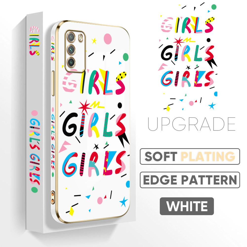 Bunte Druckmuster Quadratisches Randmuster Gehäuse Überzogene Telefonschale Luxus Überzogene Weiche Telefonhülle für Huawei Honor Xiaomi Redmi