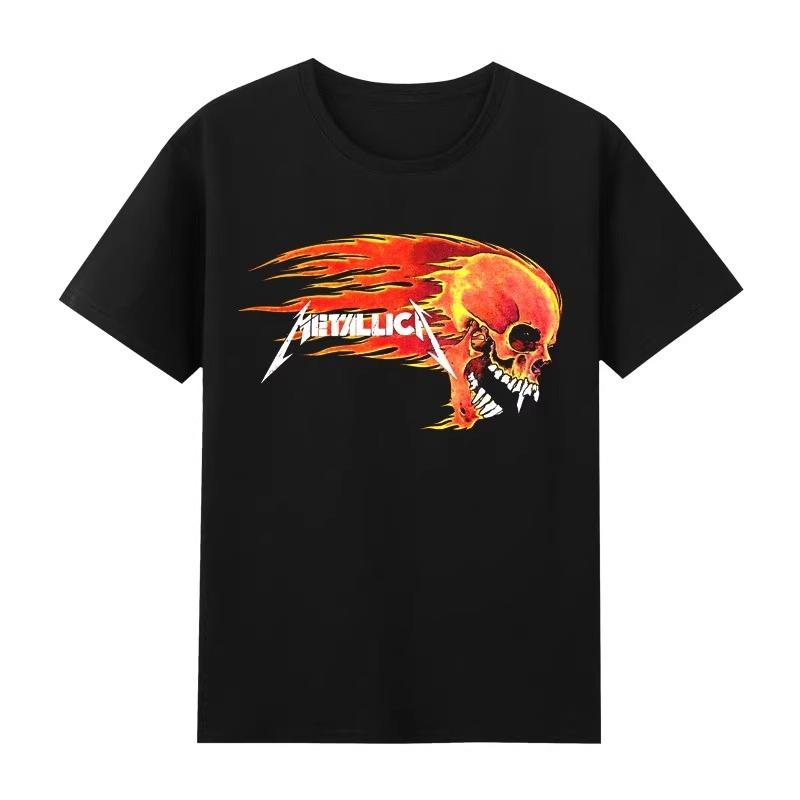 American Heavy Metal Band Metallica Album Poster Graphic Print Tshirts Men Women Crewneck Cotton Tee New Fashion Oversized Tops