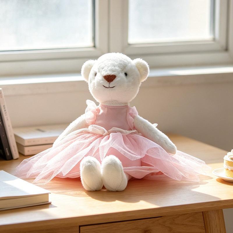 1 Adet 28cm Sevimli Bale Eteği Ayı ve Tavşan Peluş Oyuncak Sevimli Sakinleştirici Hayvan Bebekleri Tavşan Oyuncakları Doğum Günü Noel Hediyesi