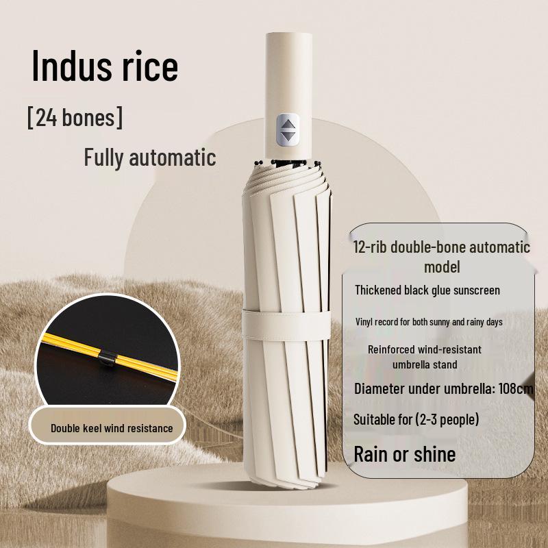 

Автоматический складной зонт с 24 спицами для женщин - Двойного назначения для дождя и солнца, Защита от УФ-лучей и Прочный зонтик 32cm - Automatic 24 Ribs