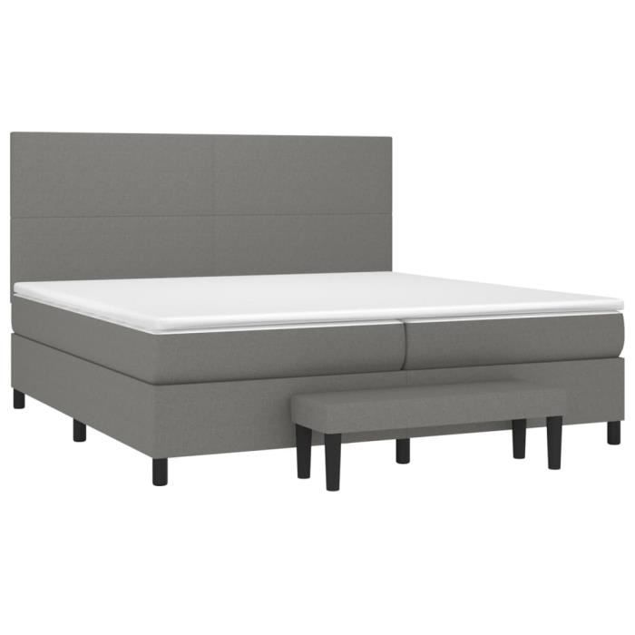 3136462 vidaXL Divan Bed with Mattress Dark Grey 200x200cm Fabric