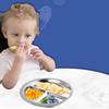304 Edelstahl Baby Saugnapf Speiseteller Unterteiltes Design Kinder Fütterungsschüsseln für Kleinkinder