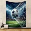 "Soccer Ball Scoring in Net" Patterned Tapestry Decorative Wall Hanging, Home Bedroom Living Room Decor