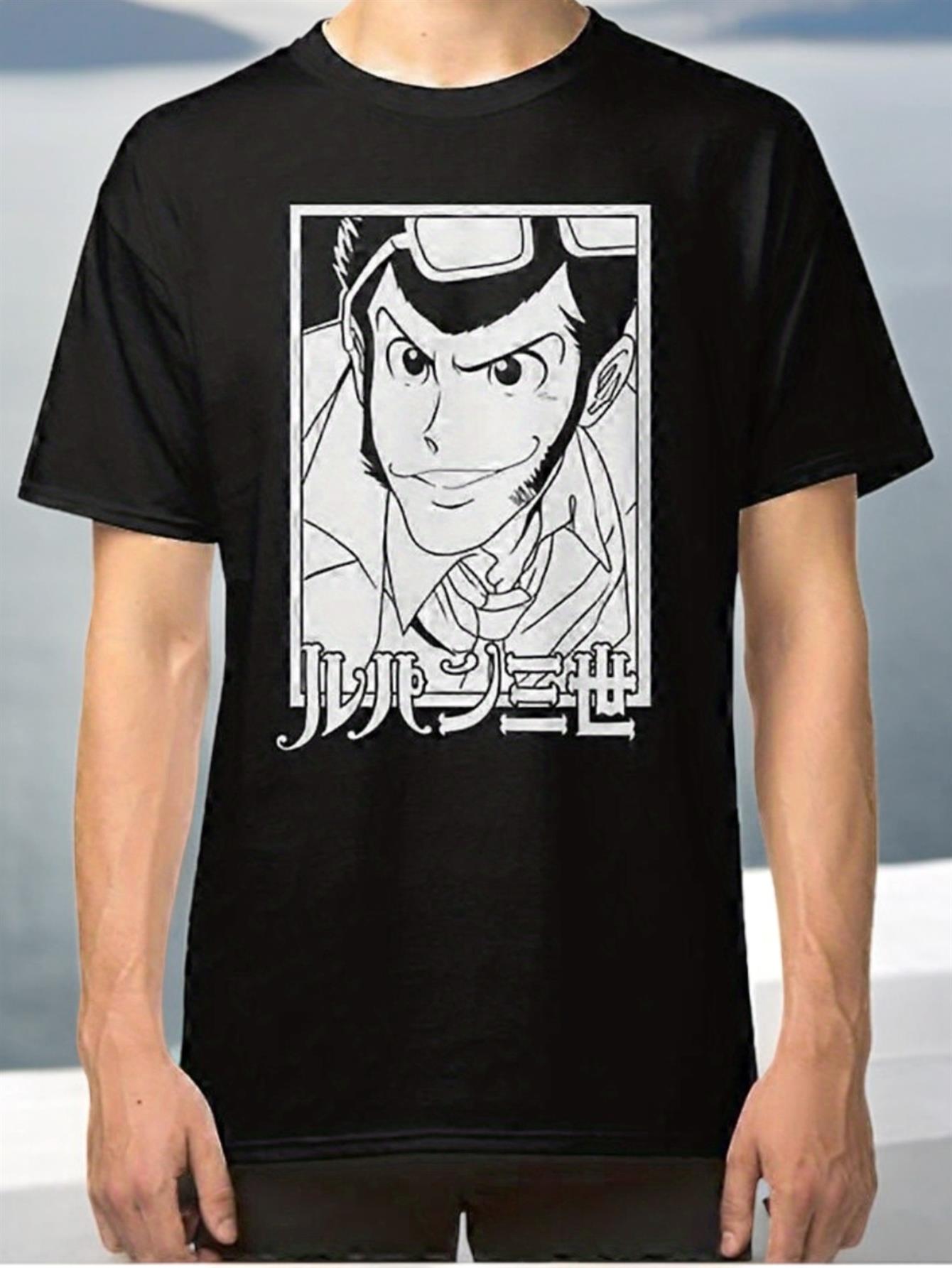 Arsène Lupin Men S Anime Graphic T-Shirt - Featuring a Lupin Print XXXL