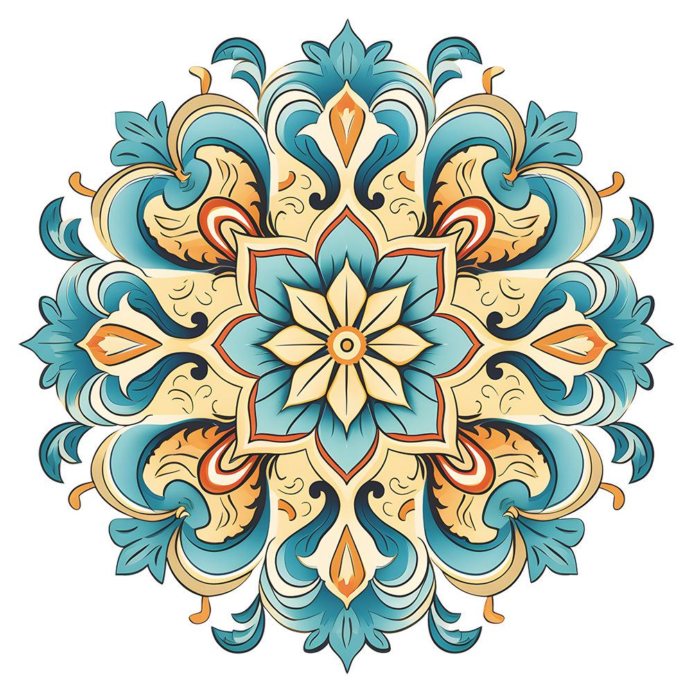 

Vintage Mandala Wall Sticker Self-Adhesive Decorative Wall Art for Bedroom Study Living Room Boho Home Decor Removable 30x60CMx2PCS/60x60cm різнокольоровий