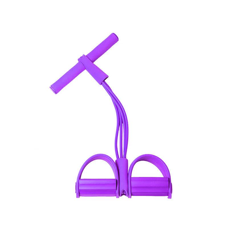 

Набор регулируемых лент сопротивления, 4-трубчатые эластичные фитнес-ленты для домашних тренировок – многофункциональные, портативные, с противоскользящей педалью и тросом фиолетовый
