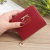 IELGY Coin Purse Card Pack Korean Fashion Lady Coin Bag Simple Bow Coin Purse Zipper Wallet Short