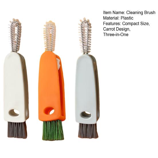 3Pcs 3 in 1 Cleaning Brush Set Portable Cup Lids Bottle Seals Container Gaps Cleaning Scrubber Kit with Precision Crevice Brush Heads Cleaning Tools