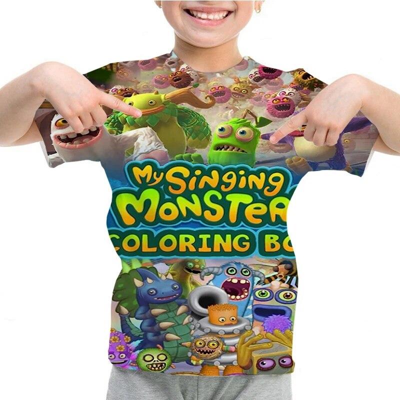 My Singing Monsters T-shirt Boys Girls Summer 3D Cartoon Anime T Shirt O-neck Casual Tshirt Kids Short Sleeve Children Tops Tees