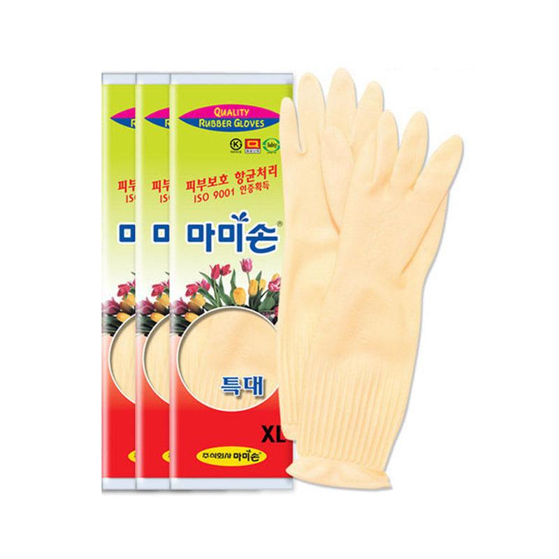 MAMISON Food Safe Kitchen Rubber Gloves White Extra Large | Cooking Dishwashing Household Gloves