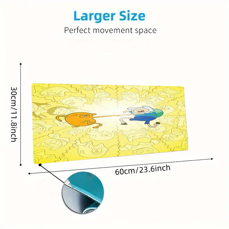 Adventure Time Print  Cushion Non-slip Laptop Tablet Big Mousepad XXL Mat Mini PC Playmat With Lock edge