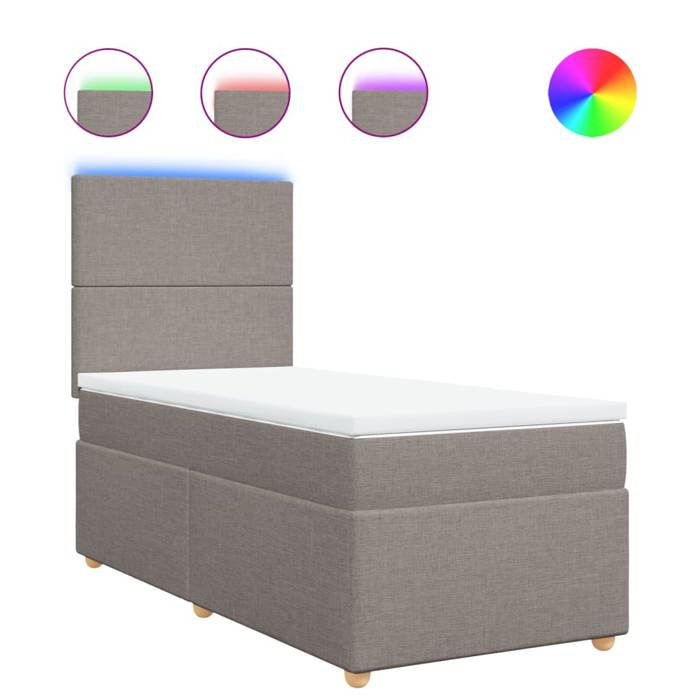 VidaXL Sommier à lattes de lit avec matelas Taupe 90x200 cm Tissu 3293460
