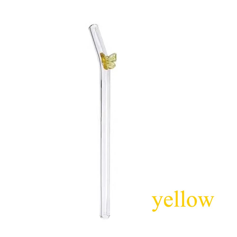 

Butterfly Glass Straws Straight Bend Straws Eco Friendly Reusable Clear Straw for Smoothies Cocktails Drinking Bar Party Tool