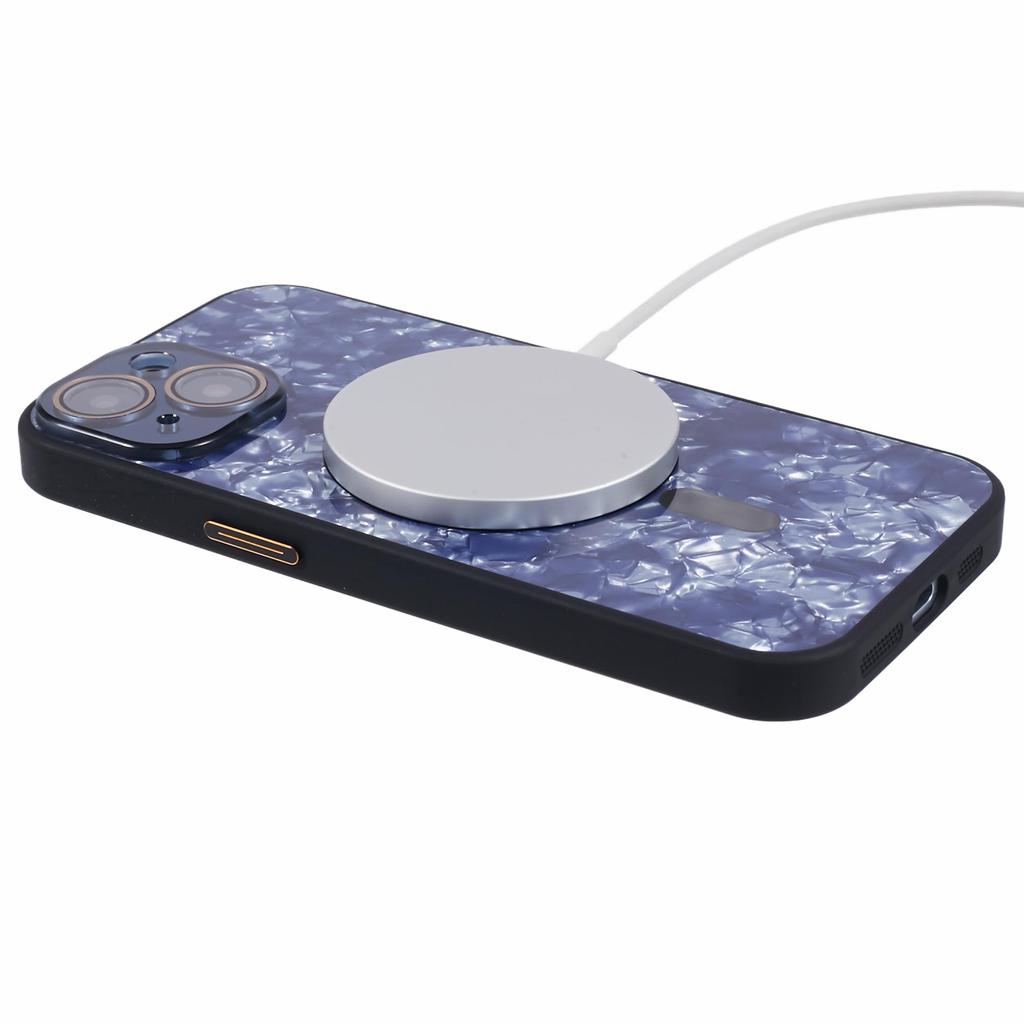 YUX Series For iPhone 14 Phone Case Cracked Ice Pattern TPU+Acrylic Shell Compatible with MagSafe (Precise Lens Cutout)