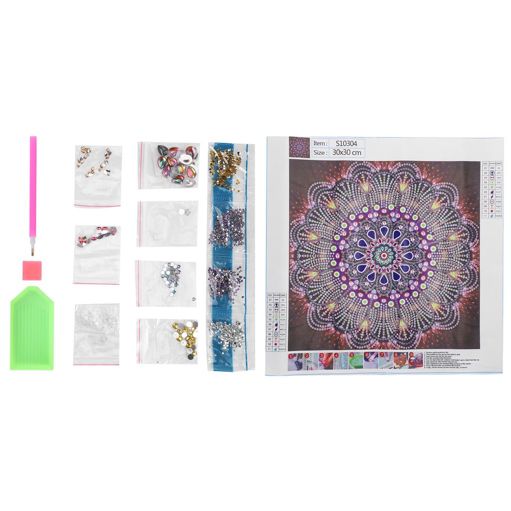 5D Diamond Painting Kit Picture Mandala Flower Living Room DIY Decorative Drawing 30x30cm