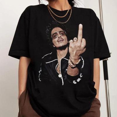 Bruno Mars Graphic T-shirt, Bruno Mars Middle Finger T-shirt, The Romantic Tour T-shirt 2026 Unisex Concert Tee, Fan Gift, Bruno Merch Style