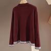 Women's Loose Fit Contrast Knit Sweater