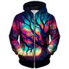Psychedelisches Muster 3D-gedruckte Landschaft Reißverschluss-Hoodies Herren Damen Mode Kapuzen-Oversize-Hoodie Kinder Zip-Up Sweatshirts Jacke